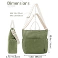thumbnail image 4 of Bolso Prite Corduroy para mujer, tamaño grande, color verde, 4 of 7