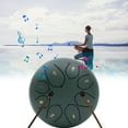 thumbnail image 4 of up to 65% off PEONAVET Outdoor Rain Drum Outdoor Rain Play Steel Tongue Drum 11.4cm 14 Tones Drum With Drumsticks And Music Book Handpan Meditation Drum For Garden Meditation, 4 of 5