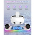 thumbnail image 3 of BUTOMKY Charging Dock for Meta Quest 3S/3, Magnetic Charging Station with RGB Light, VR Headset & Controller Charging Stand Includes 2 Rechargeable Batteries, White Oculus Quest 3S Accessories, 3 of 8