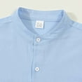 thumbnail image 4 of Men's Cotton Linen Long Sleeve Shirts Casual Button Down Shirts for Men Lightweight Breathable Summer Beach Tops Light Blue M, 4 of 8