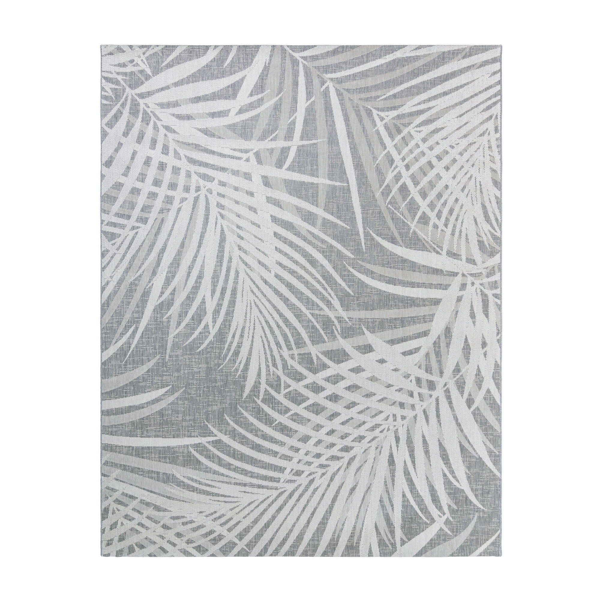 Gertmenian Paseo Paume Coastal Floral Grey and Cream Outdoor Area Rug, 5x7