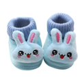 thumbnail image 2 of Baby Girl Boy Warm Crib Shoes Newborn Soft Sole Cartoon Booties First Walkers, Blue, 2 of 5