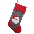 thumbnail image 1 of Embroidered Santa Claus Christmas Stocking, 18", Gray/Red, 1 of 1
