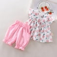 thumbnail image 2 of Toddler Baby Girls Summer Clothes Set Kids Print T-shirt Short Sets Outfits for 1-4 Years Old, 2 of 7