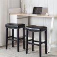 thumbnail image 2 of 29" Upholstered Saddle Seat Bar Stool in Black, 2 of 7