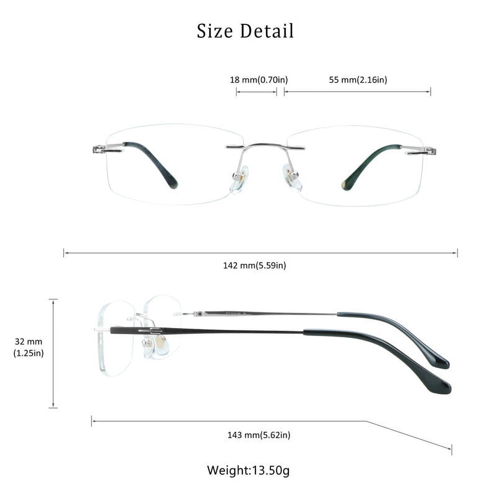 LifeArt Pure Titanium Frame Glasses/Blue Light Blocking Reading Glasses, Reduce Eyestrain, Stylish for Men and Women(Silver,No Magnification)