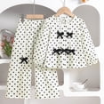 thumbnail image 5 of KPOPLK 2‑Piece Outfit Set for Girl Polka Dot Bubble Long‑Sleeve Top Elastic Waist Pants Cute Casual Clothes for Little Girls,Size 3-4 Years, 5 of 8