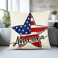 thumbnail image 3 of Zhourta 4th of July Pillow Cover 17×17Inch Memorial Day Throw Pillowcase Cover High Definition Flag Printed Red White and Blue Throw Pillowcase Cover, 3 of 6