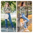 thumbnail image 7 of KLL Palm Trees and Tropical Print Women's Long Sleeve Pajamas with Pants Sleepwear Loungewear 2 Set-Small, 7 of 7
