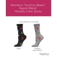 thumbnail image 2 of MeMoi Women's "Gummy Bears" Rayon Blend Novelty Crew Socks - Womens - Female, 9-11, Med Gray Heather, 2 of 7