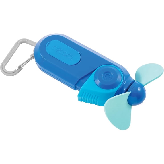O2Cool Pocket Sport Misting Fan Blue with battery