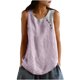 thumbnail image 1 of Camiseta sin Mangas Decorada con Botones Asimétricos Casuales con Spandex de Poliéster Suave, Top Transpirable para el Uso Diario de la Primavera, 1 of 3