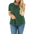 thumbnail image 5 of LANREMON Plus Size Summer Casual Tunic Tops for Women Crew Neck Short Sleeve Flowy Oversized T Shirts Blouse, 5 of 6