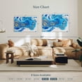 thumbnail image 4 of Elephant Stock Azure Fluid Swirls Wall Art - Horizontal Canvas Wall Art - Living Room Wall Decor - Abstract Canvas - Gold And Blue Decor - 45" x 30", 4 of 8