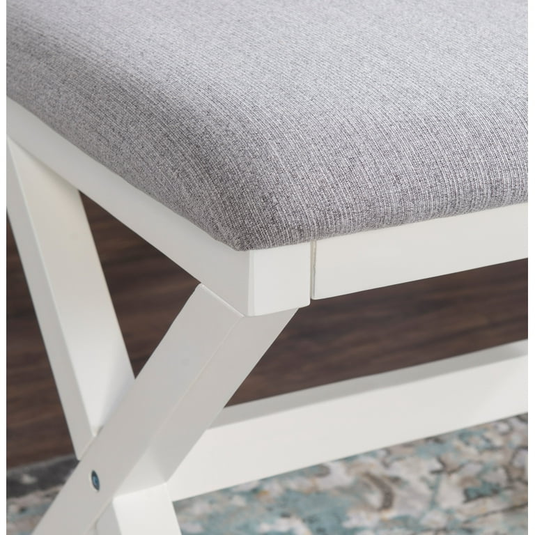 Linon Alexis 2 Piece Vanity Set and Stool White Walmart