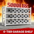 thumbnail image 5 of AUHUP 4-Tier Garage Storage Shelves 5000LBS Heavy Duty Metal Shelving 71" W Shelving Unit for Warehouse,Basement Industrial,Commercial Utility Rack, 71"W x 24"D x 70"H,White, 5 of 11