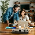 thumbnail image 6 of Surge Protector Power Strip , ONDOG 6ft Extension Cord with 8 Outlets and 3USB Ports & 1USB C Port, 2700 Joules, ETL Listed, Black, 6 of 6