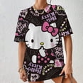 thumbnail image 5 of Camiseta de verano con estampado 3D de Hello Kitty para mujer, remera Harajuku de gran tamaño para niña, ropa nueva de manga corta con cuello redondo, 5 of 5
