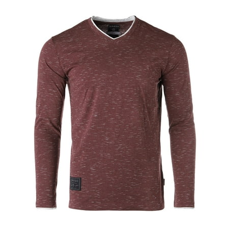 ZIMEGO Men’s Long Sleeve Athletic Fit V-Neck Activewear T-Shirt
