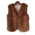 thumbnail image 2 of adviicd Fashion Women Faux Fur Vest Sleeveless Jacket Winter Warm Coats Outwear Comfy Soft Waistcoat (Brown, M), 2 of 7