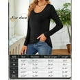thumbnail image 5 of 2 Pcs Womens T Shirt Tops with Scoop Neck Basic Casual Tee Women Basic Layer Shirts, 5 of 5