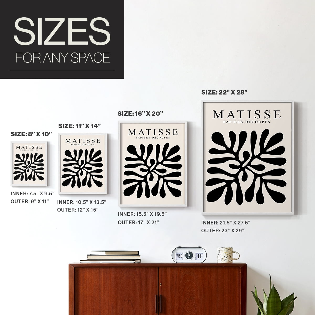 Matisse CXLIII Framed Print in White Solid Wood 8 x 10 Framed Print