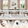 thumbnail image 3 of ChVans 95" Large Kitchen Dining Room Table for 10-12 People, Rectangular Wooden Kitchen Table with Heavy Duty Legs, Modern Dinner Furniture Last Forever, Wood Grain, 3 of 7