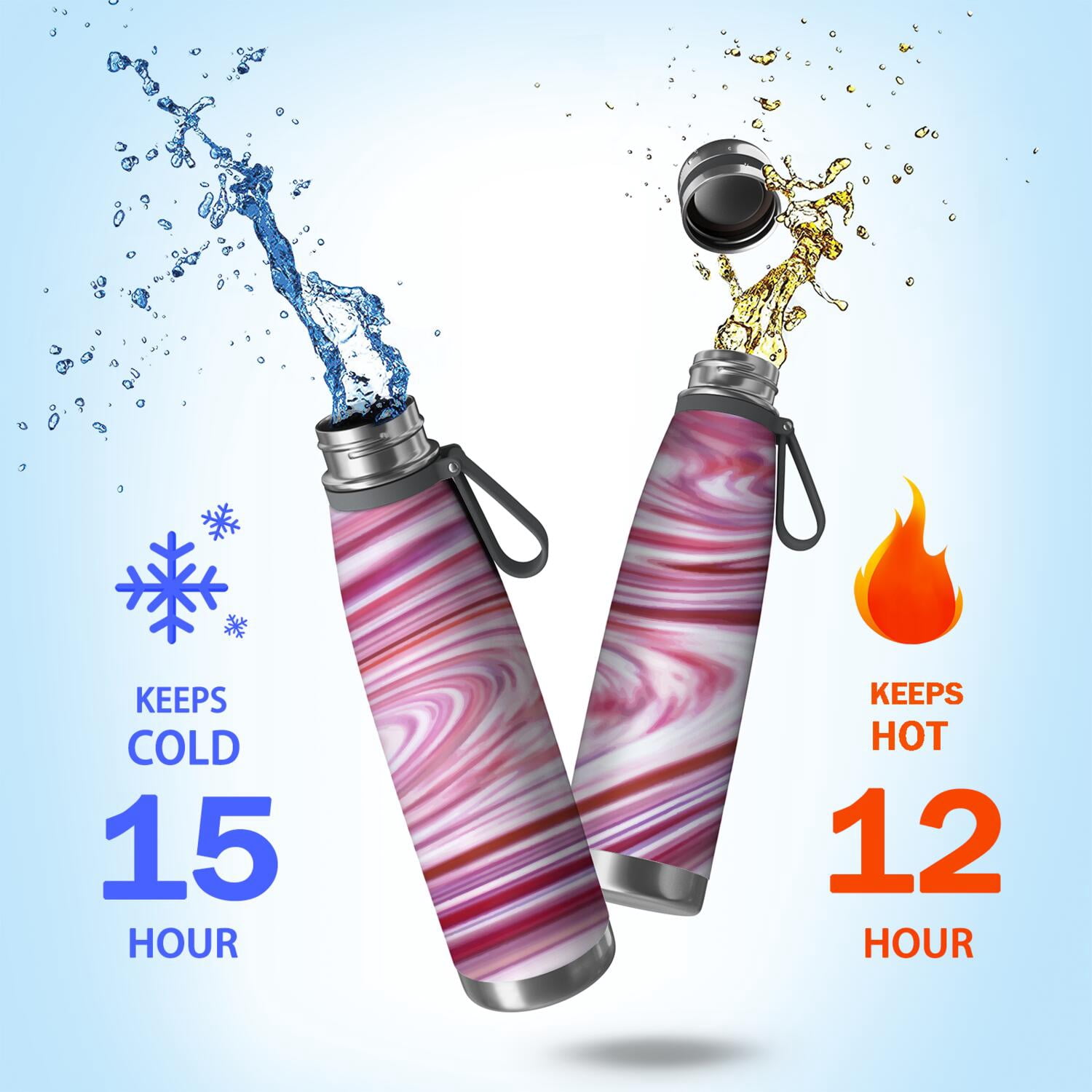 29oz Insulated Water Bottle with Tea Infuser, Stainless Steel Travel Mug, Liquid & Marble Print