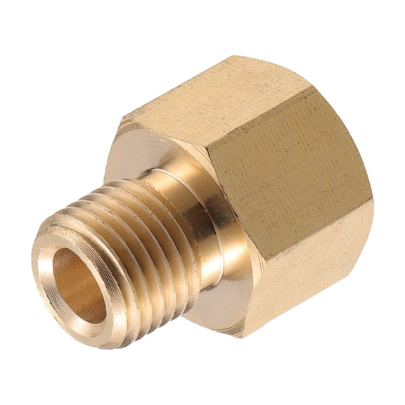 Unique Bargains Pressure Washer Connector Fitting G1/4" to G1/4" Adapter Brass Screw Hose Connector Brass Copper Tone