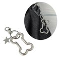 thumbnail image 2 of Llavero de coche con forma de estrella de cinco puntas y hueso de plata, pequeño, novedoso y con cierre de langosta, accesorio decorativo para bolso de estudiante., 2 of 5