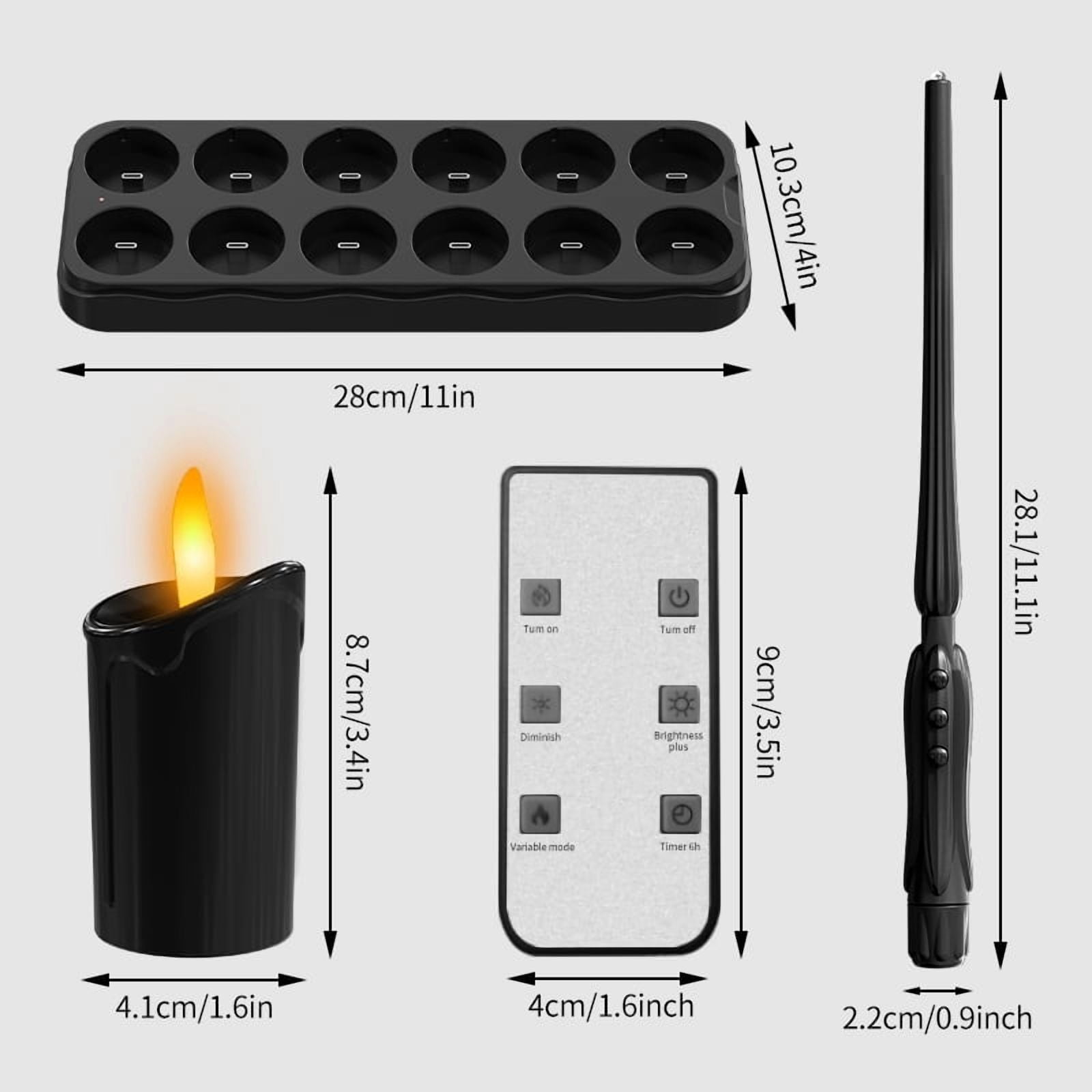 Flameless Candles with Remote and Charging Base, 12 Pack USB Rechargeable LED Tea Lights Candles, Battery Operated Small Electric Votive Candles with Timer for Weddings, Christmas, Home, Party Decor