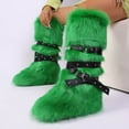 thumbnail image 5 of Green Women'S Versatile Flat Heel Snow Boots High Top Warm Winter Long Tube For Practice Sessions, 5 of 5