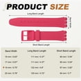 thumbnail image 2 of Correa de reloj de silicona Uxcell de 19 mm, correas suaves de liberación rápida con hebilla de plástico y barra de resorte de acero inoxidable para hombres y mujeres, rojo rosa, 2 of 7