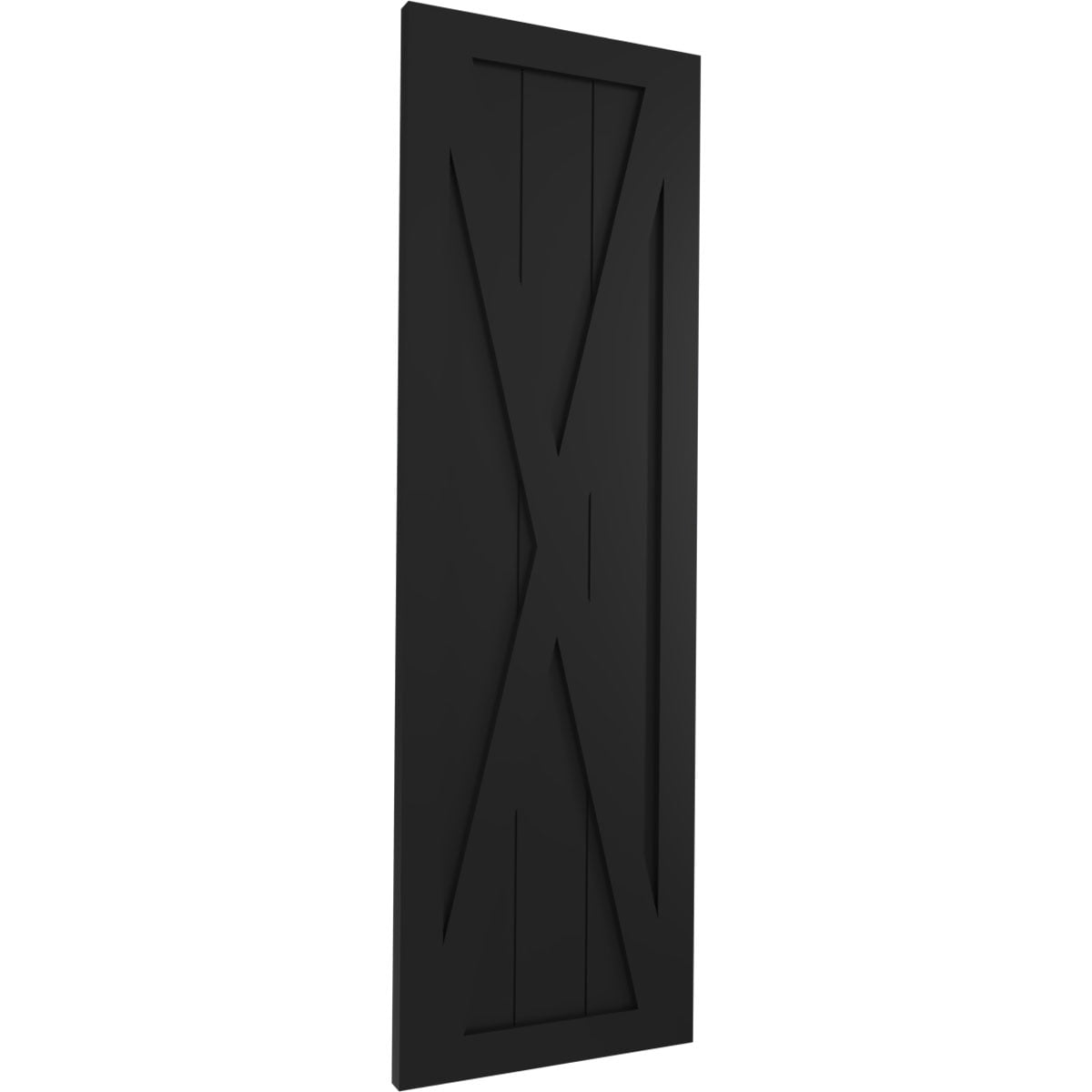 Ekena Millwork 15"W x 63"H True Fit PVC Single X-Board Farmhouse Fixed Mount Shutters, Black (Per Pair - Hardware Not Included)