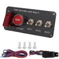 thumbnail image 1 of Panel de interruptor basculante con botón de encendido de motor de coche, 12V, 40A, estilo de fibra de carbono, Plug and Play Universal Jadeshay  A, 1 of 8