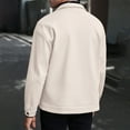 thumbnail image 4 of COSFO Mens Jackets Winter Beige Button Down Outwear Warm Loose Fit Long Sleeve Collar Men's Sport Coats, 4 of 9