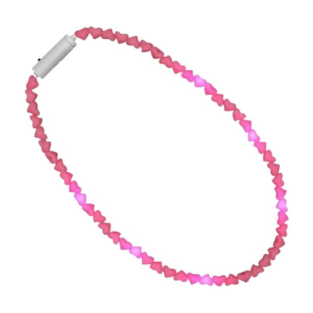 Collar con forma de corazón rosa con luz LED intermitente para celebraciones