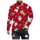 thumbnail image 5 of Blusa informal de manga larga con cuello redondo y estampado navideño para hombre Pompotops oipoqjl2422, 5 of 6