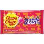 Chupa Chups "Best of" Lollipops Candy, Assorted Flavors, All Occasion, Peanut Free, 25 Count
