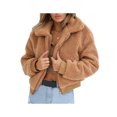 thumbnail image 4 of Womens Faux Fleece Jacket Coat Zip Up Long Sleeve Winter Outwear Shaggy Shearling Jacket, 4 of 8