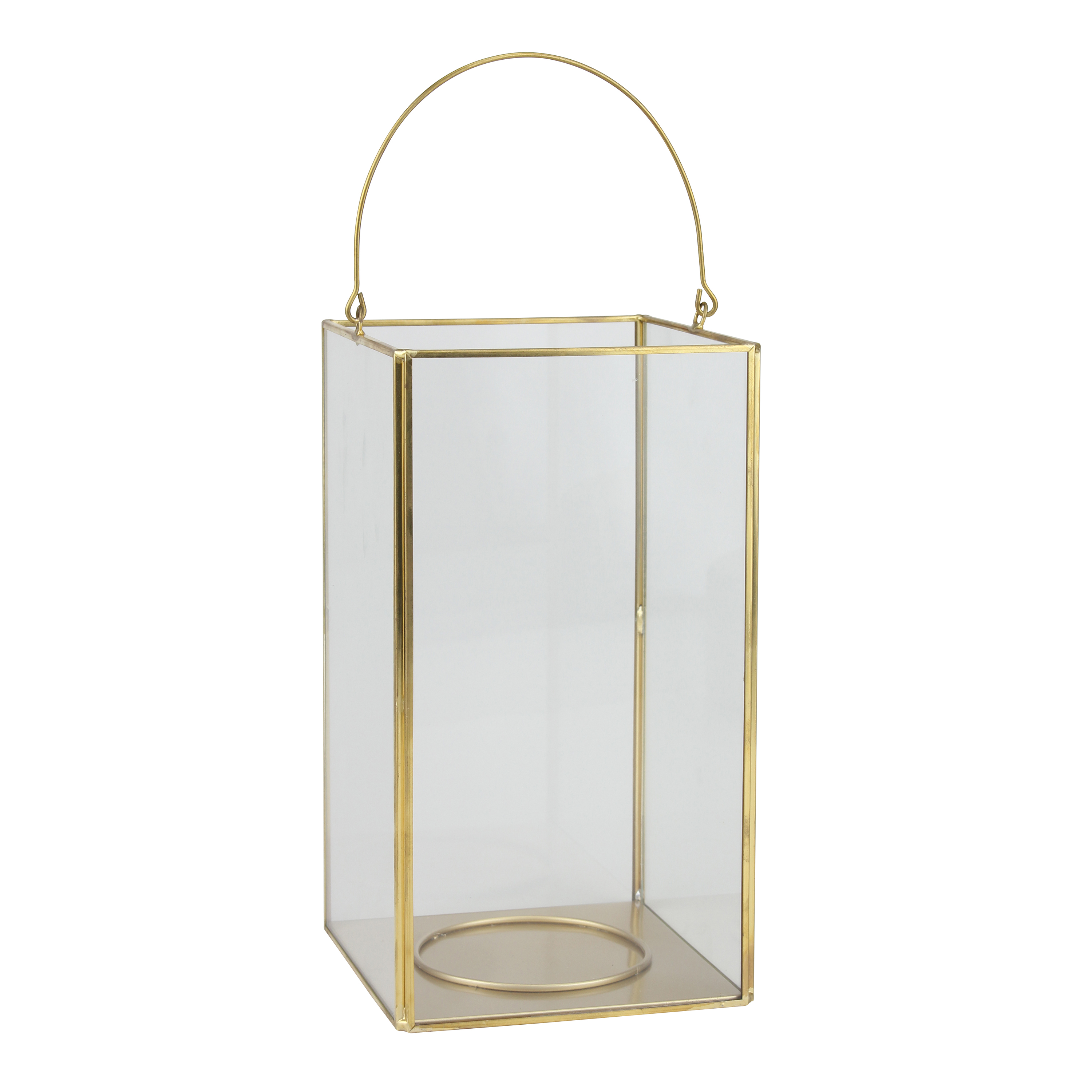 Better Homes & Gardens Gold Metal and Glass Candle Lantern, Large