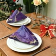 thumbnail image 3 of GZHJMY Cloth Napkin Marble Purple Foil Kitchen Dining Table Decor for Cocktail Family Gathering Holiday Party Everyday Use Dinner Napkin Housewarming Gift 6 Pack 20" × 20", 3 of 6