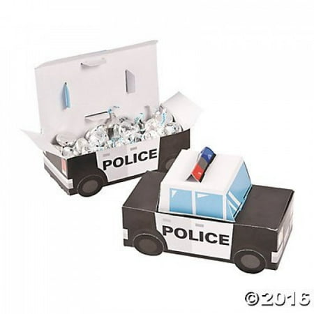 Patrol Car Police Party Favor Treat Boxes - 12 ct
