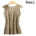 thumbnail image 2 of Camiseta Sin Mangas Térmica Para Mujer Camisa Sin Mangas Camisola Parche De Seda Chaleco Caliente Ropa Interior - Caqui, 2 of 5