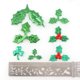 thumbnail image 5 of 100 piezas de tela con lentejuelas brillantes con láser, frutos rojos con hojas verdes, suministros para decoración de árboles de Navidad, accesorios de tela para manualidades, 5 of 5
