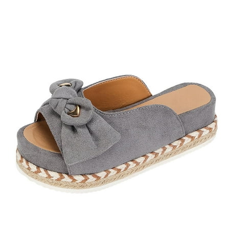 

VerPetridure Bow Slippers for Women Comfy Indoor House Shoes Open Toe Slides with Arch Support for Summer