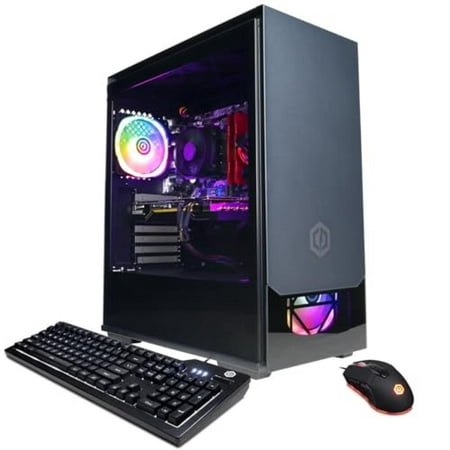 CyberpowerPC Gamer Master Gaming Desktop Computer, AMD Ryzen 7 7700 3.8GHz, 32GB RAM, 2TB SSD, AMD Radeon RX 7700 XT 12GB, Windows 11 Home, Black