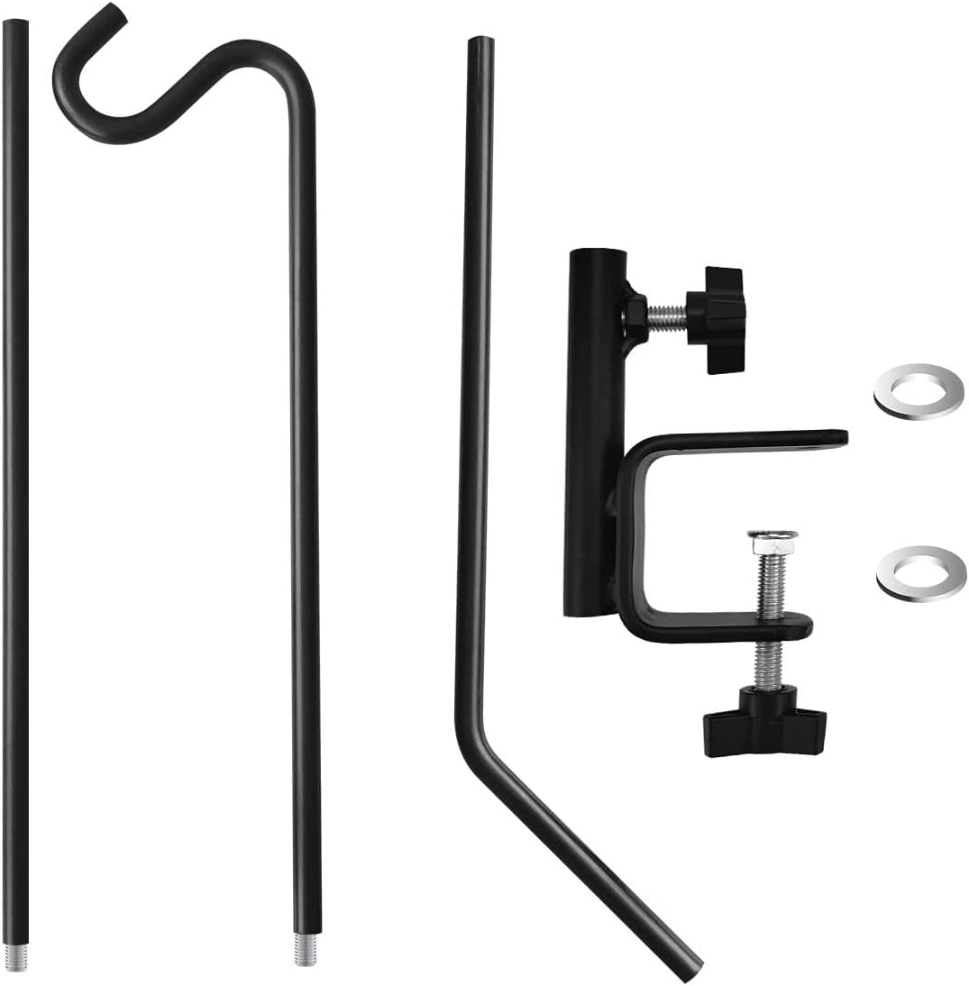 2 Pack Heavy Duty Extensible Adjustable Deck Hooks for Hanging Bird Feeders, Plants, Suet Baskets, Wind Chimes, Lanterns