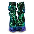 thumbnail image 4 of Women Slouchy Metallic Sequin Pointy Toe Stiletto Heel Booties 19666, 4 of 6