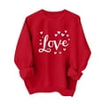 thumbnail image 3 of Valentine's Day Gifts for Women Heart Design Sweatshirt Cozy Pullover Watermelon Red M, 3 of 6